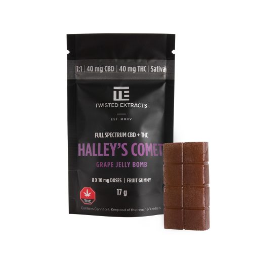 Twisted Extracts Halley's Comet CBD 1:1 Jelly Bombs Sativa (40mg THC/40mg CBD) - Image 2