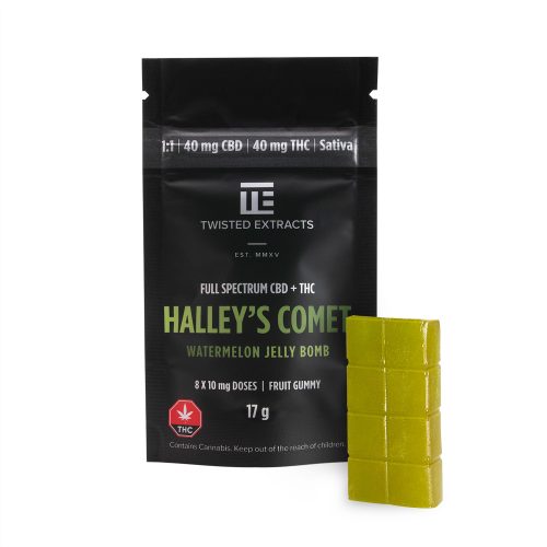 Twisted Extracts Halley's Comet CBD 1:1 Jelly Bombs Sativa (40mg THC/40mg CBD) - Image 3