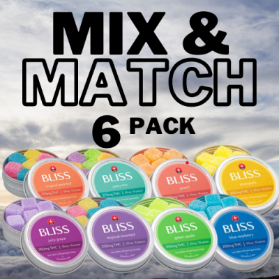 Bliss Cannabis Infused Gummies (250mg) - Choose 6 Pack Mix & Match